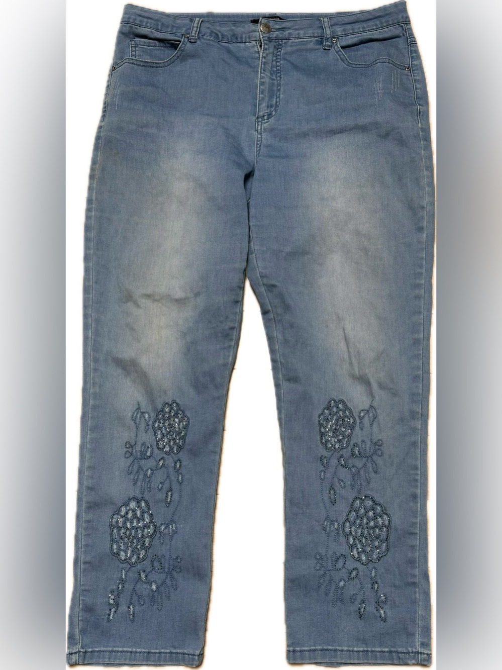 Simon Chang Women’s Blue Embroidered Jeans